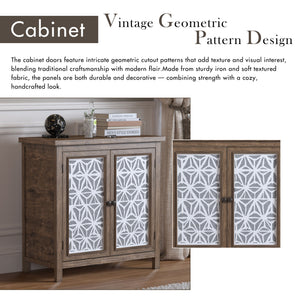 Storage Cabinet, Organizer - Brown Antique White