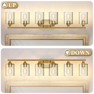 6-Light Brushed Bathroom Lighting