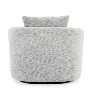 360° Swivel Barrel Sofa Chair With Throw Pillow, Upholstered Accent Chair