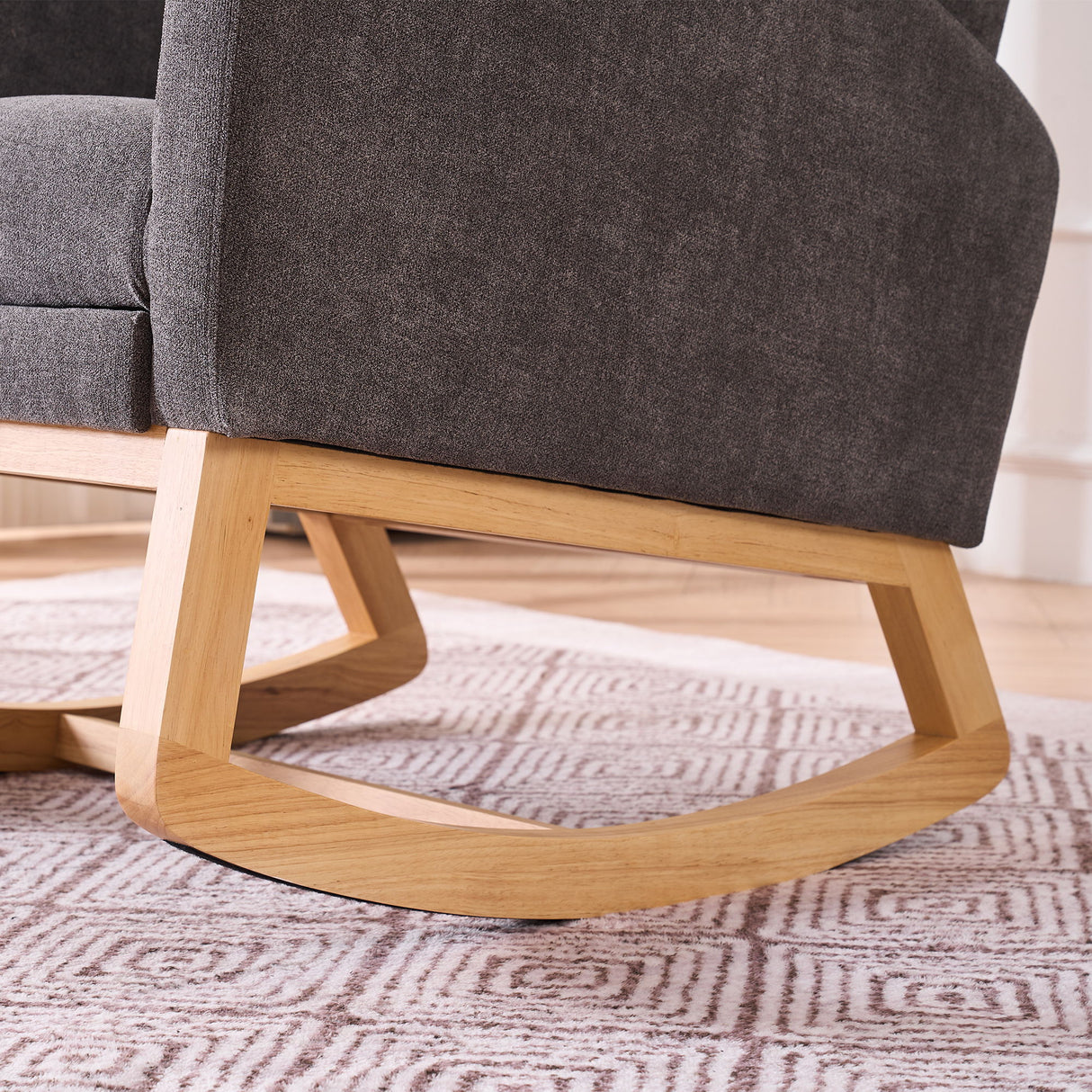 Accent Rocking Chair With Footrest, High Back