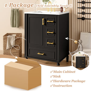Traditional Bathroom Vanity Set With Soft Close Doors