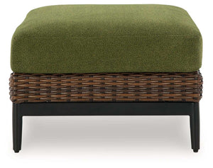 Horizon Hall - Ottoman With Cushion - Brown / Green - Best Buy Furniture