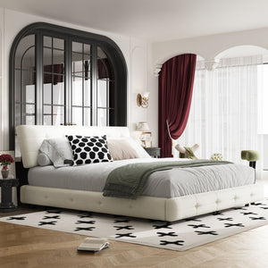 Tufted Headboard With Extra-Large Ultra-Soft Cloud Pillow Design