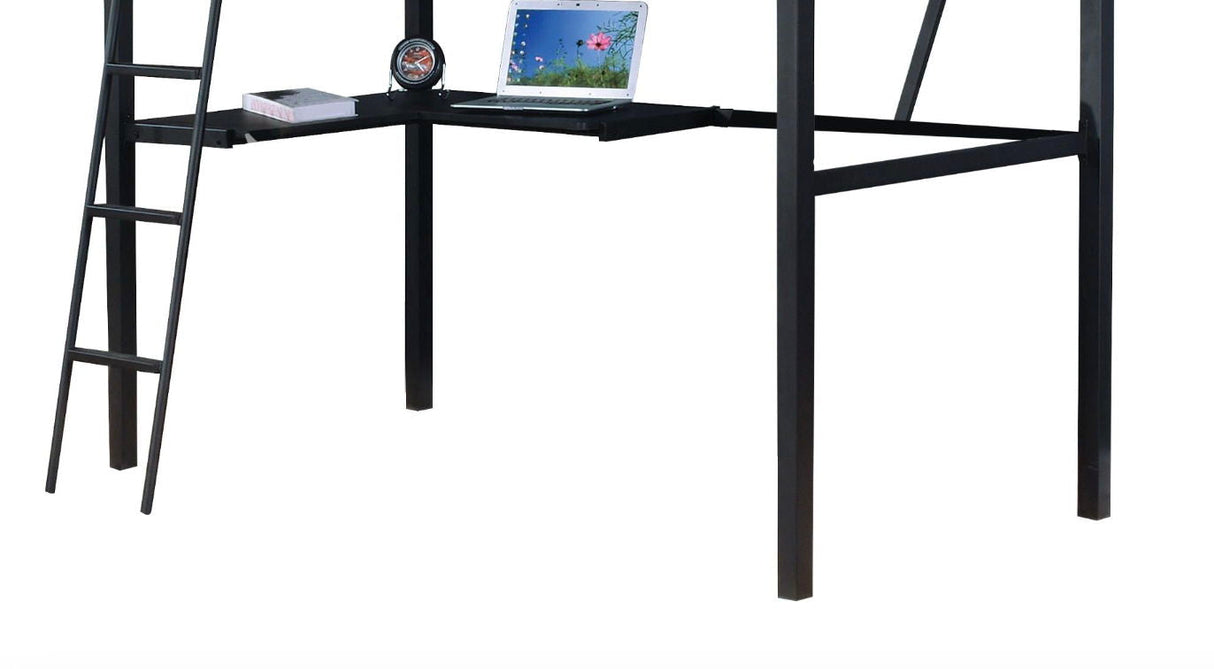 Senon - Twin Loft Bed With Desk - Black / Silver - Best Buy Furniture