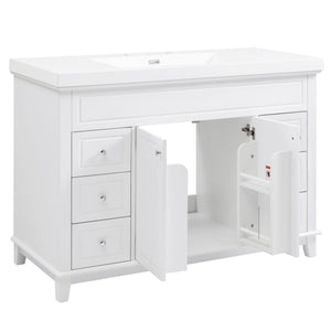 Bathroom Vanity With Sink, 6 Soft Close Drawers & Double Doors - White