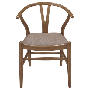 Guinea - 5 Piece Dining Set With Round Table And Upholstered Chairs - Walnut