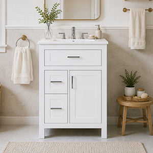 24 Inch Bathroom Vanity with Ceramic Sink