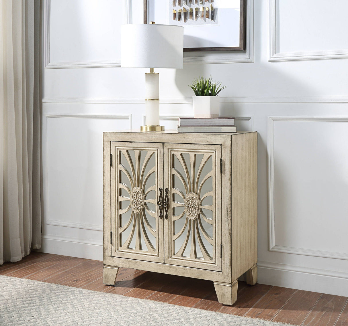 Nalani - Console Cabinet - Antique White - Best Buy Furniture