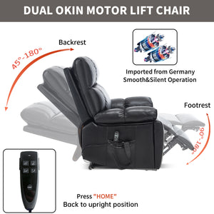 Black Leatheraire Heat Massage Recliner