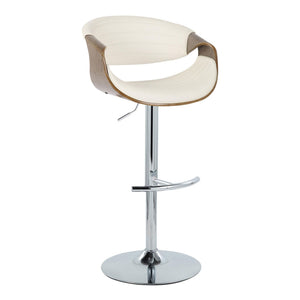 Symphony - Mid Century Modern Adjustable Barstool With Swivel & Rounded T Footrest (Set of 2)