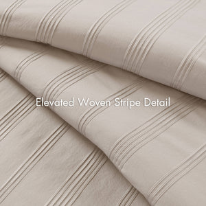 Striped Full Woven Duvet Set with 2 Pillow Shams - Full Size