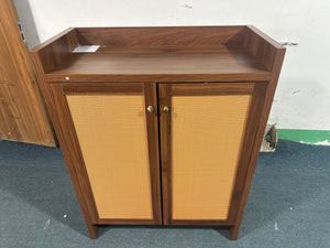 42.5" Tall Rattan Shoe Cabinet with Doors