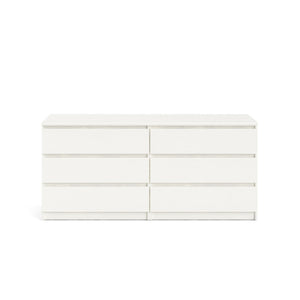 6 Drawer Double Dresser For Bedroom Living Room Hallway - White