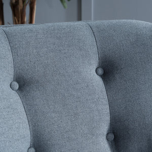 Modern Arm Chair With Tufted Back And Wooden Legs