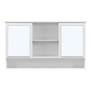 Wall Mounted Bathroom Medicine Cabinet With Double Mirrored Doors