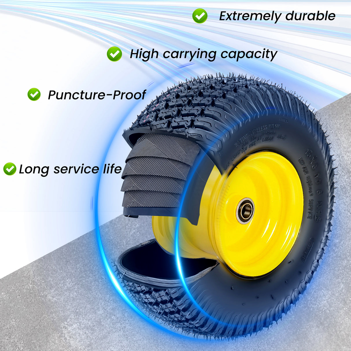 Set of 2 15x6.00-6 Lawn Mower Tires and Wheel Assembly