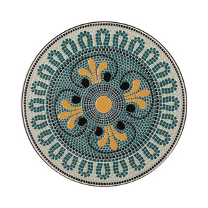Outdoor Side Table With Tile Mosaic Table Top - Black