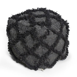 Jumanji - Handcrafted Wool And Cotton Pouf - Brown