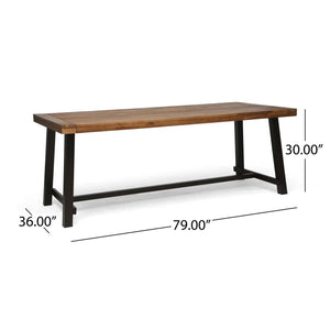 Equilibrium - Outdoor Dining Table With Wooden Frame And Slat Top - Best Buy Furniture