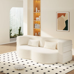 Modern Floor Sofa With 2 Pillows, Twin Size For Living Room