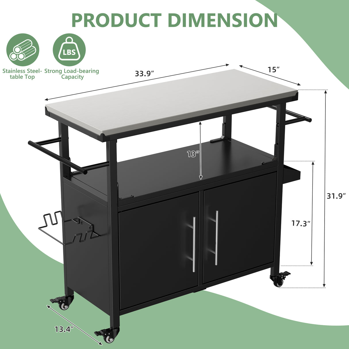 Outdoor Grill Cart with Patio Furniture