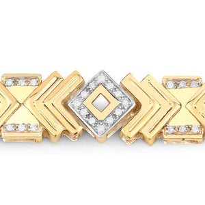 0.98 Carat Genuine White Diamond .925 Sterling Silver Bracelet