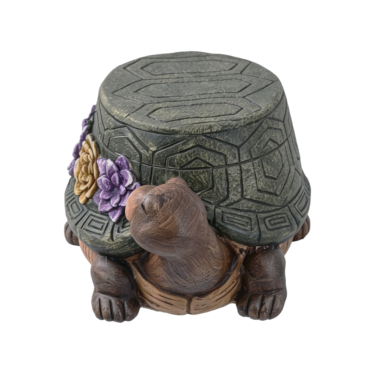 Turtle Garden Statue Stool with Whimsical Design - Multi-Color