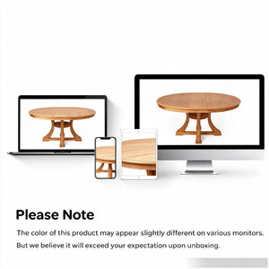 5-Piece Round Extendable Solid Wood Dining Table Set