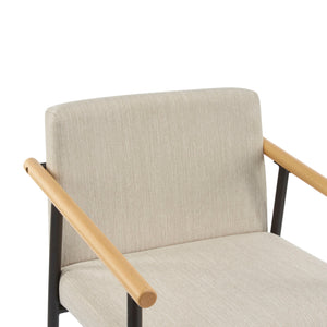 Mid Century Modern Counter Stool Set With Iron Frame
