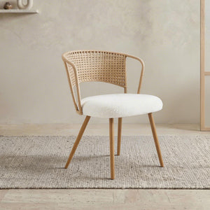 Dining Chairs With Wing Back Design For Kitchen (Set of 2) - Beige / Brown
