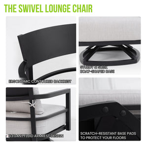 Outdoor Patio Furniture, Chat Set, Sunbrella Cushions And Side Table