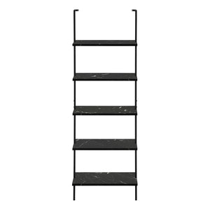 Bookshelf, Bookcase, Etagere, Ladder, 5 Tier, For Office, Marble Look Contemporary & Modern
