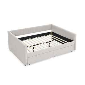 Upholstered Queen Daybed With 2 Drawers