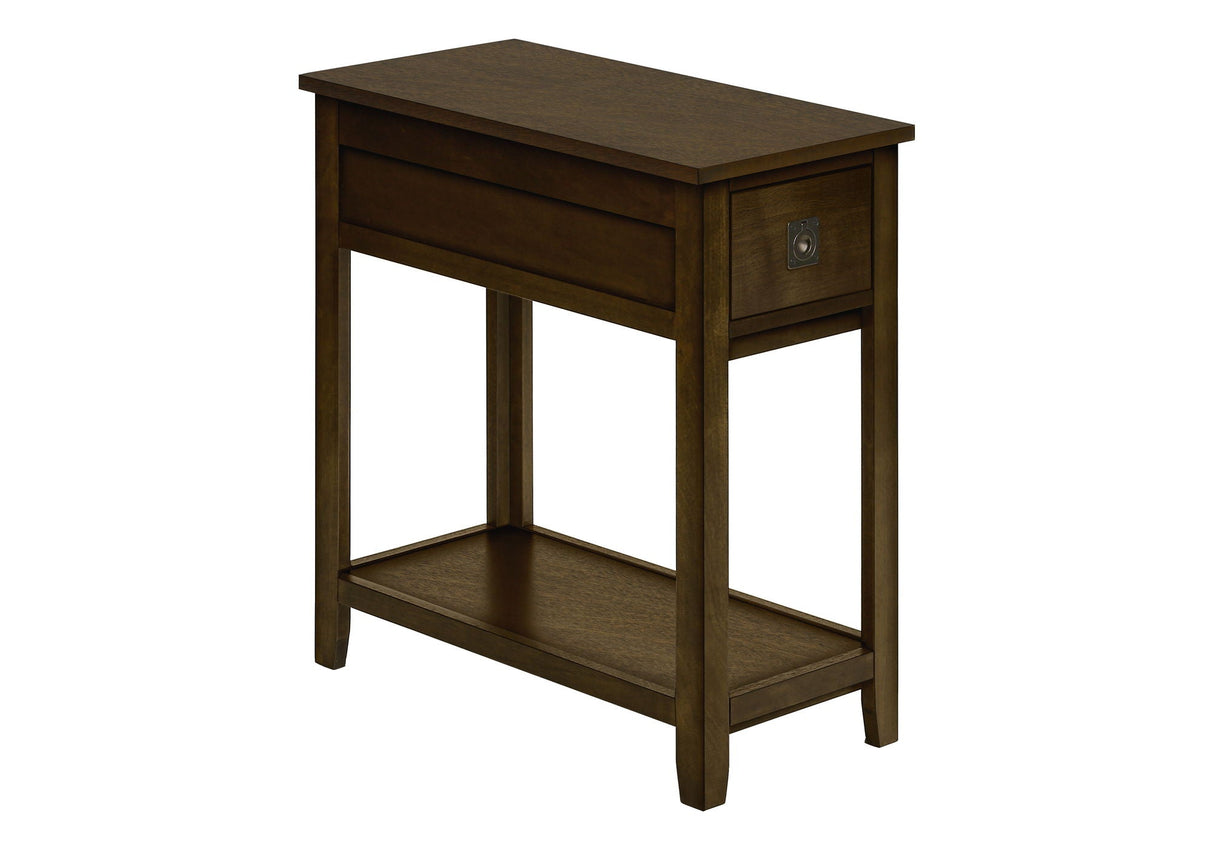 Accent End Table, 2 Tier, Narrow, Lamp, Storage Drawer, Charming Design - Best Buy Furniture
