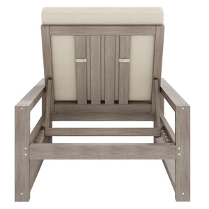 Outdoor Lounge Chairs, 5 Position Chaise Lounge With Adjustable Backrest (Set of 2) - Gray