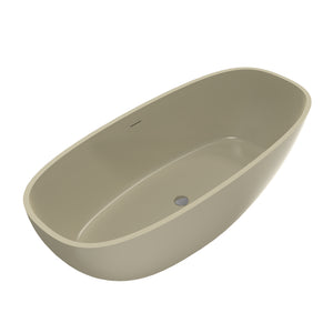66.9 Inch Freestanding Solid Surface Soaking Bathtub