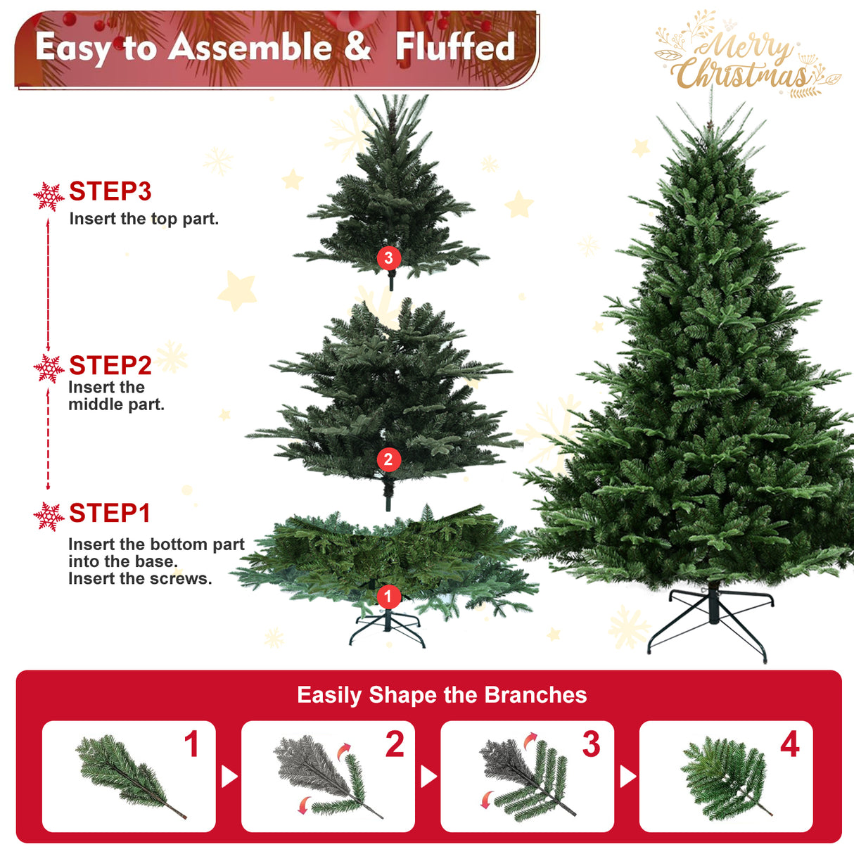 Full-Shaped 5FT Christmas Tree with 1129 Tips