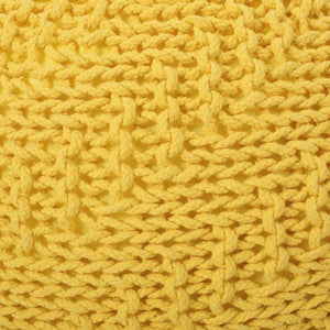 Bordeaux Knitted Cotton Round Pouf Ottoman