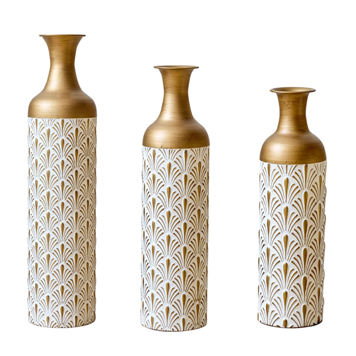 Decorative Metal Vases, Set of 3