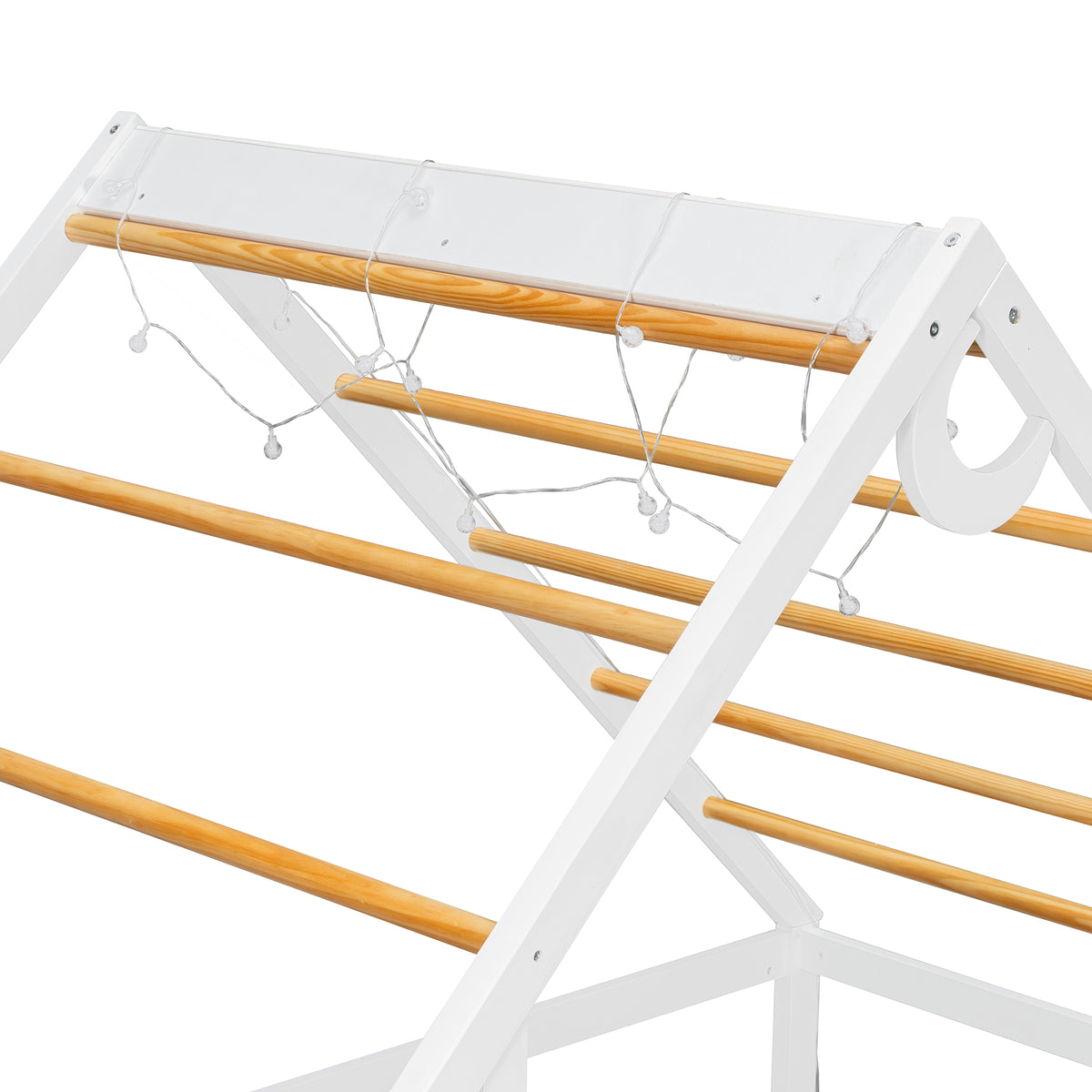 Twin House Bed with Slide, Ball Light Strip
