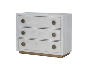 Anpu - Faux Crocodile Skin Console Cabinet - Silver