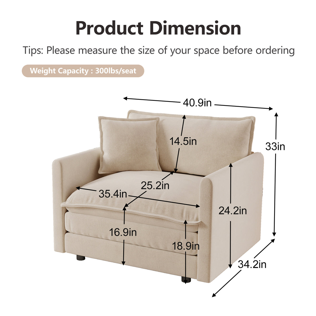 2-Piece Upholstered Sofa Set - Modern Sofa Couches Set