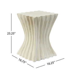 Mgo Archaistic Wavy Side Table - Antique Sandstone - Best Buy Furniture