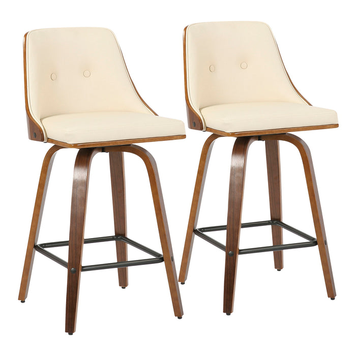 Mid Century Modern Counter Stool Set with Swivel - Multiple Colors