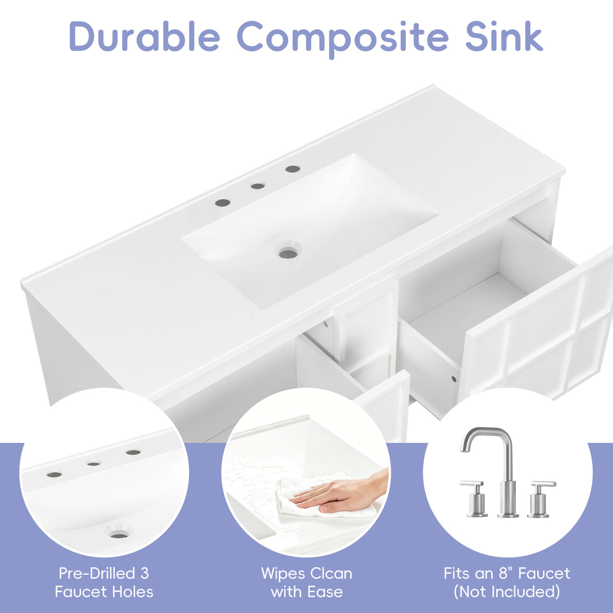 48 Inch Wall Mounted Bathroom Vanity Cabinet