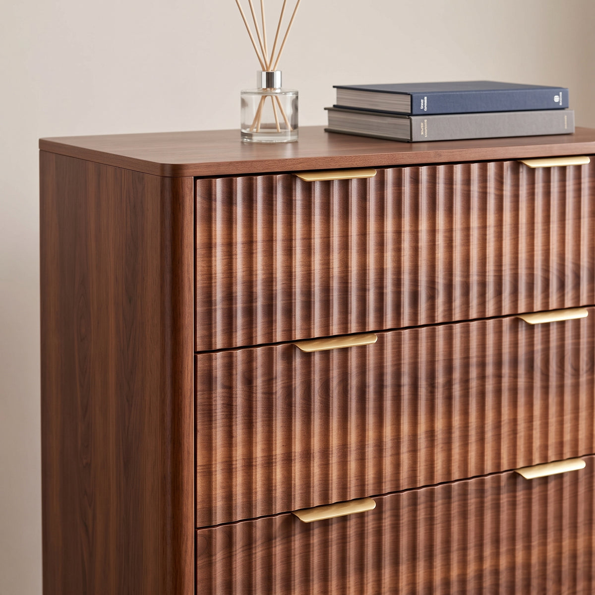 Tall 5-Drawer Dresser, Mid-Century Modern, Walnut