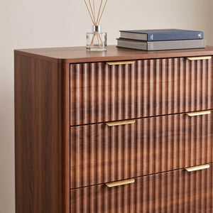 Tall 5-Drawer Dresser, Mid-Century Modern, Walnut
