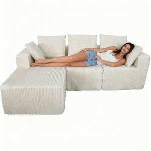 Corner Combination Sofa Sectional Couch With Soft Fabric