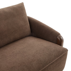 75 in. Curved Velvet Upholstered Sofa
