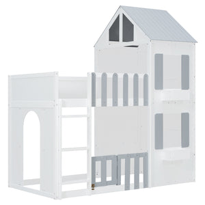 Twin Over Twin House Bunk Bed